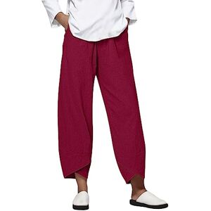 Générique AY22K Pantalon Ete Femme Fluide Jupe Fluide Femme Été Zipper Blouse Pantalon Fluide Femme Taille Elastique Casual Pocket solide élastique femmes en vrac pantalon à la taille pantalon Jean Cargo Larg - Publicité