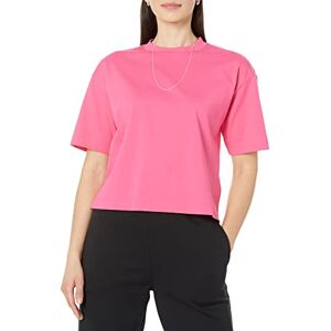 Amazon Essentials T-shirt en coton biologique à manches courtes et épaules tombantes, coupe droite décontractée (disponible en grandes tailles) Femme, Rose Fluo, L - Publicité