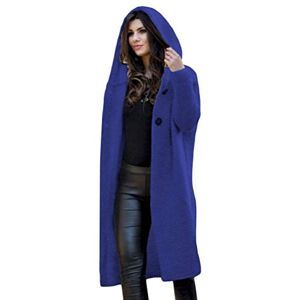 Onsoyours Gilet Femme Cardigan Long en Tricot Veste Ouvert Épais Manches Longues Pull Gilet Chaud Pull Gilet Chaud Casual Capuche Manteau Sweater Hiver Chandail Outwear Bleu Foncé 3XL - Publicité