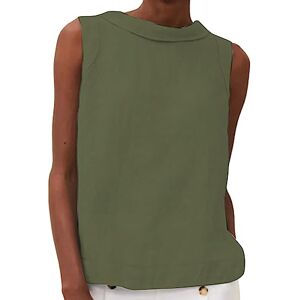 OBiQuzz Tshit Y2K Débardeur élégant et festif pour femme Grandes tailles Coton et lin Léger et respirant Chemisier baggy confortable en lin Haut athlétique, vert, XXL - Publicité