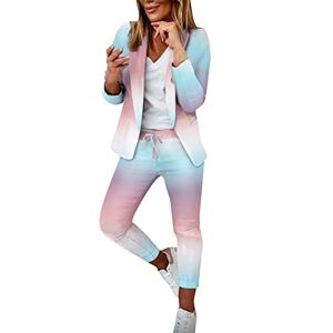 Generic Tailleur Femme 2 PièCes Slim Couleur Unie Mode Blazer Chic et Elegant Manche Longue Col Revers Veste Manteau Ensemble Travail Pantalon Costumes Ensemble Pantalon Taille Haute - Publicité