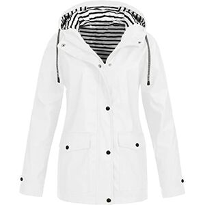 TAELU Veste de Pluie pour Femme Legere avec Capuche Veste Imperméable Chic Grande Taille Blouson Ski Oversize Manteaux Hiver Sportwear Veste De Pluie Velo Blanc L - Publicité