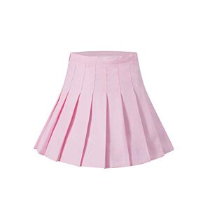 N / D Jupe Plissée Femme Fille Taille Haute Mini-Jupe Patineuse A-Line Skieur Jupe Courte Doublée avec Short Jupe Tennis Uniformes (Pink, XL) - Publicité