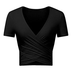 Uniquestyle Top Débardeur Femme Haut Mode Sexy Croix en Col V Profond Tee Shirt Femme Moulant Chic Noire L - Publicité