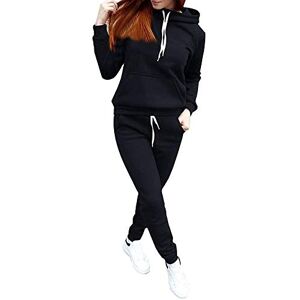 Onsoyours Combinaison De Sport Pour Femme Survêtement Jogging Costume Manches Longues Haut À Glissière + Pantalon Femme Loisirs 2 Pièces Pull À Capuche Vêtements De Sport Ensemble B Noir S - Publicité