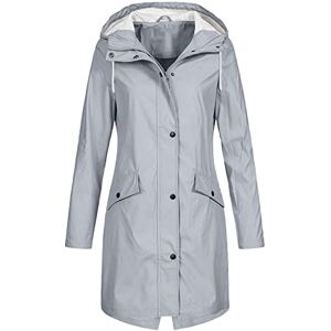 TAELU Veste de Pluie pour Femme Veste imperméable Coupe-Vent à Capuche Plus Femmes Taille imperméable Pluie Solide extérieur Manteau Femme Pull Manteau Femme Hiver Chaud Impermeable Gris L - Publicité