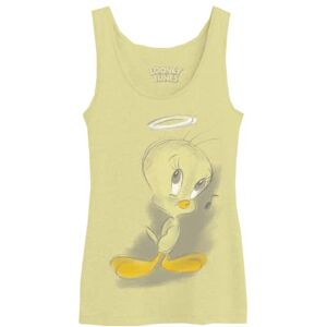 cotton division Looney Tunes « Tweety »  Débardeur Femme, Jaune, Taille S - Publicité