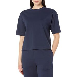 Amazon Essentials T-shirt en coton biologique à manches courtes et épaules tombantes, coupe droite décontractée (disponible en grandes tailles) Femme, Bleu Marine, XXL - Publicité