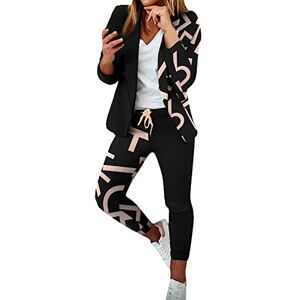 Generic Tailleur Femme 2 PièCes Slim Couleur Unie Mode Blazer Chic et Elegant Manche Longue Col Revers Veste Manteau Ensemble Travail Pantalon Costumes Ensemble Pantalon Taille Haute - Publicité