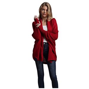 Landove Gilet Manche Chauve Souris Sweater Femme Automne Hiver Manteau Laine Grande Taille Veste Grosse Maille Chandail Cardigan Tricot Fille Blouson Cachemire Pull Ouverture Devant Parka Oversize Blazer Cape - Publicité