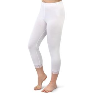 SES Lot de 2 leggings Capri avec dentelle 32-34 56-58 En coton Legging opaque avec dentelle Legging 3/4 En coton Avec dentelle Ajustement parfait, Blanc., 42-44 - Publicité