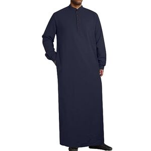 YAOHUOLE Djellaba Homme Marocaine Djellaba Homme Grande Taille Robe Arabe pour Kaftan Bleu Foncé M - Publicité