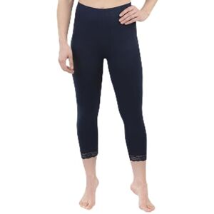 SES Lot de 2 leggings Capri avec dentelle 32-34 56-58 En coton Legging opaque avec dentelle Legging 3/4 En coton Avec dentelle Ajustement parfait, Marine, 42-44 - Publicité