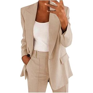 Generic Tailleur Femme Ensemble Pantalon Chic et Elegant Couleur Unie Slim Fit Blazer Veste Formel Bureau Travail Pantalon Costumes Manteau Ensemble Col Revers Formel Bureau Travail Veste 2 Pièces - Publicité