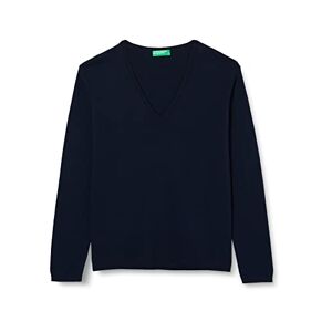 United Colors of Benetton Maillot col V M/L  Sweater, Bleu foncé 016, XL Femme - Publicité