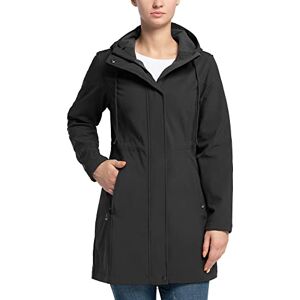 33,000ft Veste de pluie Softshell légère et imperméable pour femme Veste fonctionnelle Veste de transition Coupe-vent Respirant Avec capuche Manteau de pluie pour l'extérieur Noir, L - Publicité