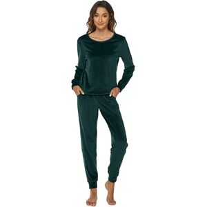 Ietaoo Velours Survêtements Femme Ensemble de Pyjama 2 Pièce Sportswear Jogging Automne Hiver Sweatshirt et Pantalon Sweat Suit Tenue Sport Ensemble Vêtements de Nuit Vert XXL - Publicité