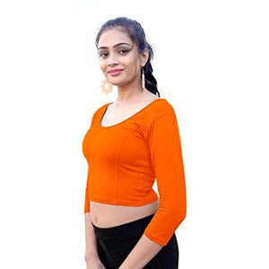 crazy bachat Chemisier stretch pour femme Readymade indien Pour femme, Orange, taille unique - Publicité