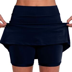 AMDOLE Deals of The Day Jupe Short Femme avec Poches Sport Décontracté Jupe Couleur Unie Jupe Taille Moyenne Pantalons- La Randonnée, La Course, Le Cyclism Solide Taille Pas Cher ﻿ (01A-Navy, XXXXXL) - Publicité