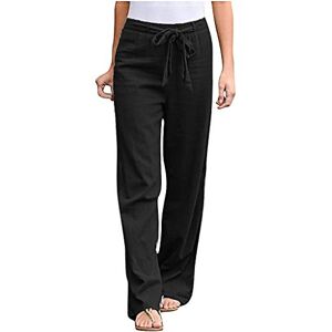 KEERADS Short De Bain Rose Longues écharpes pantalons linge pantalon de mode coton solide Casual Straight femmes pantalons Jean Robe (Black #3, XXXL) - Publicité