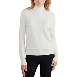 Woolicity Femmes Manches Longues Col Roulé Tricot Pull Couleur Unie Classique Slim Fit Léger Soft Pullover, Blanc, X-Large - Publicité