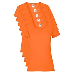 Fruit of the Loom Valueweight T-shirt (Lot de 5) Femme Orange (Orange 44) Taille: M - Publicité