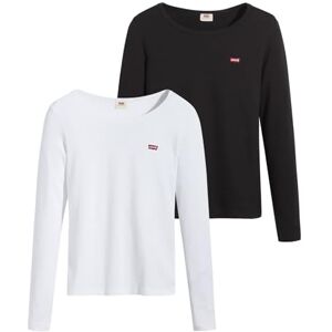 Levis Long-Sleeve 2-Pack Tee T-Shirt Femme, Tea Caviar / White +, XS - Publicité