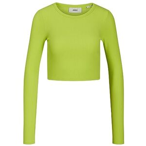 JJXX JXFELINE LS Rib Tee Noos T-Shirt à Manches Longues, Citron Vert, M Femme - Publicité