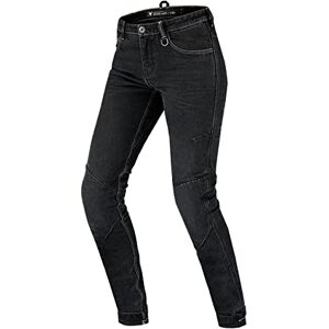 SHIMA DEVON Jeans Moto Ventilés Élastiques Biker Pantalon Coupe Slim avec Renforts en FiberQL, Protections CE pour les Genoux et les Hanches. (Femme, Noir, 24) - Publicité