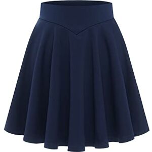 Bbonlinedress Mini Jupe Courte Patineuse École de Tennis Femme Courte Basique Déguisement Uniforme Scolaire Fête Dansel Taille Élastique Haute Navy M - Publicité