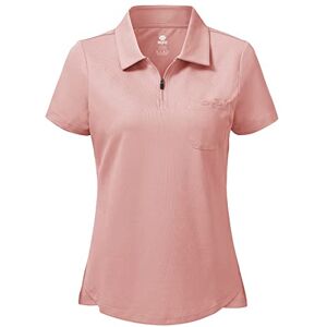 MoFiz Polo Femme Manches Courtes Coton Golf Sport d'été Respirant Tennis Golf Tops Rose XL - Publicité