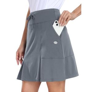 MoFiz Jupe de Course pour Femmes Sportskort Élastique École Travail Casual Skirt Activewear Jupes pour L'été Gris Moyen US S - Publicité