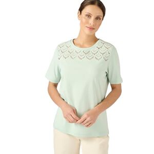 Damart Tee-Shirt Brodé Pur Coton, Femme, Col Rond, Vert d'eau, Manche Courte - Publicité