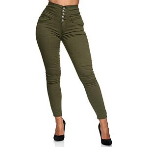 Elara Jeans Femmes Stretch Taille Haute Skinny Chunkyrayan EL60-22 Gruen-34 (XS) - Publicité