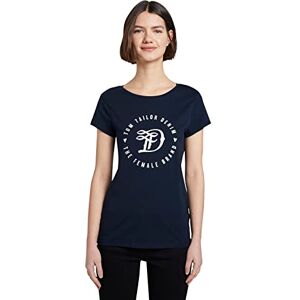 TOM TAILOR Denim  T-shirt en Jersey de Coton Bio Femme ,10360 Real Navy Blue ,S - Publicité