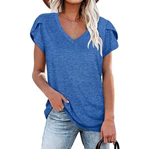 PLOKNRD Tee Shirt Homme pour Femmes Casual Summer Tops Tuniques à Manches Courtes (Bleu,M) - Publicité