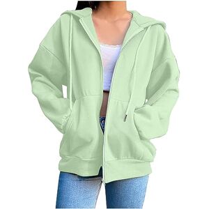 Generic Sweat Zippé Femme a Capuche, Sweatshirts Femme Manches Longues Couleur Uni Pull-Over Sweatshirt A Cordon de Serrage Sweats Adolescent de Mode Loisirs Fermeture éclair Doux Sweat-Shirt - Publicité