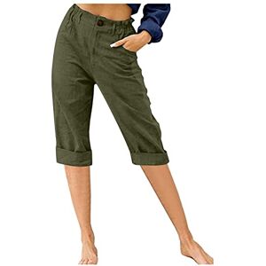 Générique AY22K Pantalon Ete Femme Fluide Pantalon De Yoga Femme Pantacourt Cargo Femme Pantalons De Randonnée Femme Pantalon en Lin pour Femme Pantalon élastique décontracté Pantalon en Coton avec Cordon de - Publicité