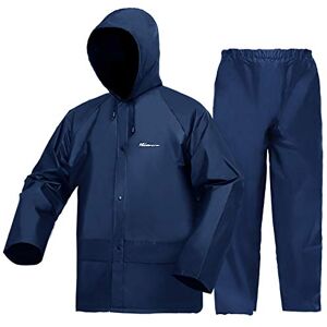 WCBDUT Combinaison de pluie ultra légère unisexe pour homme et femme (veste et pantalon) (bleu marine,L)) - Publicité