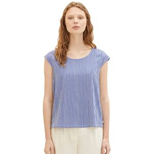 TOM TAILOR Denim  T-Shirt, 32608-Royal Blue White Stripe, XS Femme - Publicité