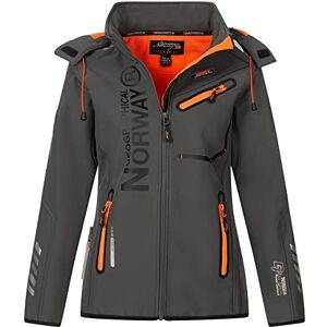 Geographical Norway IMS Edition Sport Veste de pluie softshell fonctionnelle pour femme avec bonnet urbandreamz, Rev Darkgrey/orange, M - Publicité