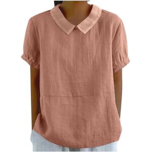 WoUnd Chemise Lin Femme, Chemisier Coton Et Lin pour Femmes, Col en V Bouton Manches Longues Tops, Grande Tailles Pas Cher Couleur Unie LâChe Respirant T-Shirts, Casual Coton Lin Tunique Blouse Hauts - Publicité