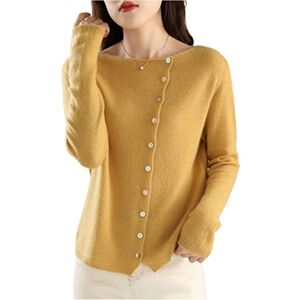 MOGSA Cardigan chandails printemps en cachemire pull femme col rond cardigan tricoté léger et chaud tops slim Jaune érable, M - Publicité