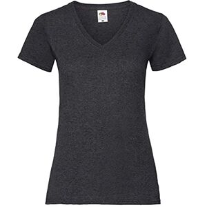 Fruit of the Loom T-Shirt à Manches Courtes Femme (XS) (Gris foncé chiné) - Publicité