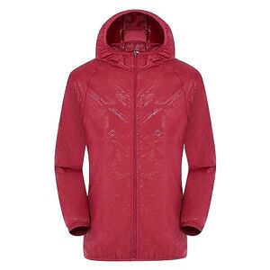 Générique Veste de Pluie Légère et Imperméable pour Femme Coupe Vent Mince Pliable Manteau Grande Taille Lâche Coat (Red, L) - Publicité
