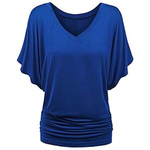 Generic Tunique Grande Taille Femme à Manches Chauve-Souris- Tee Shirt Sexy-Haut Femme élasticité Loisirs Léger Respirant Chemisers Simple Couleurs Pures pour Plage Travail Plissé Colorés Loose Tops - Publicité