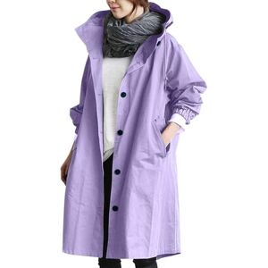 Generic Femmes Printemps Automne Veste de Pluie Longue pour Femme Manteau à Capuche Coupe-Vent Imperméable d'Extérieur Camping Randonnée Veste de sport Grande taille Coupe-vent Ultra légère - Publicité