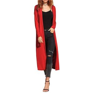 Re Tech UK Gilet Long pour Femme col/Manches Longues Style Boyfriend/léger Rouge XXXL EU 52-54 (Grande Taille) - Publicité