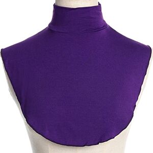 Générique Faux col roulé pour femme musulmane Faux col hijab Cache-cou solide Demi-haut Violet - Publicité