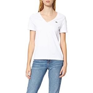 Lacoste T-shirt Col V Femme Blanc 36 - Publicité